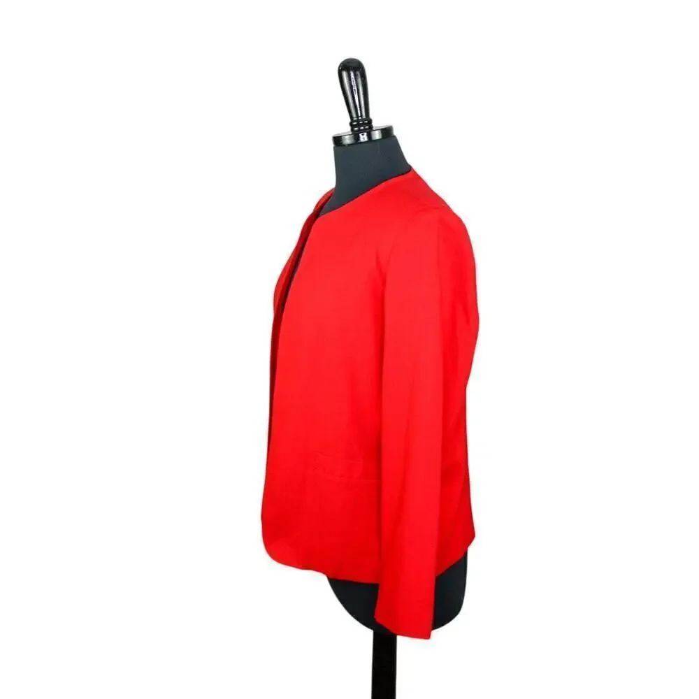 Vintage BFA Classics Red Blazer Jacket Open Front Classic Office Corp